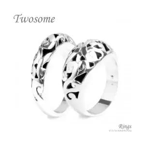 클루아조네코리아 커플 은반지 커플링 스터링실버 각인 Twosome R8228