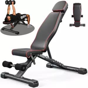 YOLEO 880LB 벤치 프레스용 조절식 웨이트 프레스 스탠드/홈 헬스장용 확장 헤드/전신 운동 90도 사용자 6