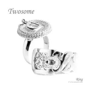 클루아조네코리아 커플 은반지 커플링 스터링실버 각인가능 Twosome R2033