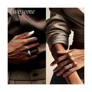 클루아조네 커플 은반지 커플링 스터링실버 각인가능 프리에디션 투섬 컬렉션 Twosome R8314