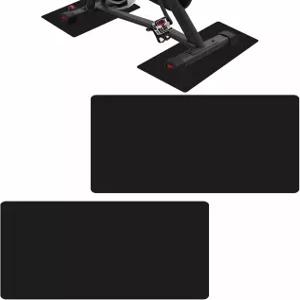 펠로톤 및 컨셉 2 로우어용 2팩 미끄럼 방지 운동 자전거 매트 - 하드우드 바닥 카펫 보호 스핀 트레이너