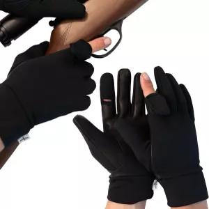 레볼루션 레인지 사냥 및 소총 사격 장갑 오픈 인덱스 트리거 핑거 플립 천연 가죽 손바닥 그립 야외 전술