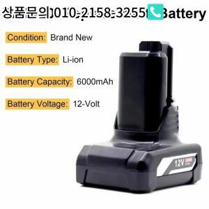 Bosch 12V/10.8V 리튬 이온 교체 배터리 용 GBA12V60 6000mAh BAT411 충전기 무선 전동 공구