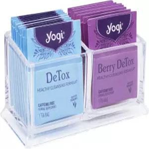 오크 사바나 티백 정리함 홀더 캐디 스몰 슈가 패킷 커피 조미료 보관용 투명 아크릴 주방 팬트리 캐비닛