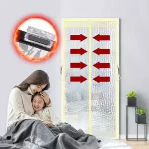 (옵션 레드브라운 100x220)방풍 비닐 커튼 난방 단열 현관 문틈 바람막이 외풍차단