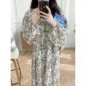 옥뚜브레 커플잠옷세트 그림 순면 거즈 긴팔 실내복 잠옷 세트 UNO1