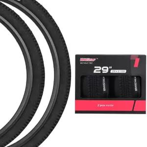 BWSHLF 교체 산악 자전거 타이어 20/24/26/27.5/29인치 크기 2팩 블랙 폴딩 MTB 블랙/브라운 사이드