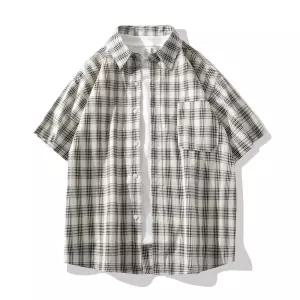 남성패션 체크 셔츠 스타일 루즈핏 빅사이즈 캐주얼 DL5