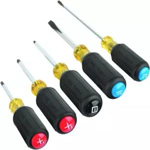 Klein Tools 80031C 5종 컬러 코딩 드라이버 세트 미국 제조 정밀 팁 쿠션 그립 핸들 일자 2개 십자 사각