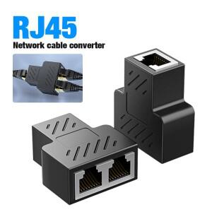 RJ45 분배기 1:2 이더넷 어댑터 인터넷 네트워크 케이블 연장기 커넥터 커플러 (PC TV 박스 라우터용)