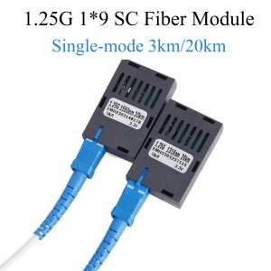 1쌍 1.25G 1x9 광섬유 모듈 세트: 1000M 기가비트 SC UPC APC 단일 모드 1310/1550nm 3/20KM 송신 및 수신