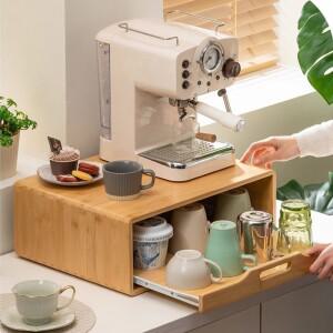 풀아웃 주방 카운터  커피 머신 높이 홀더 공간 절약형 데스크탑 컵 랙 가정용 내구성 차 선반