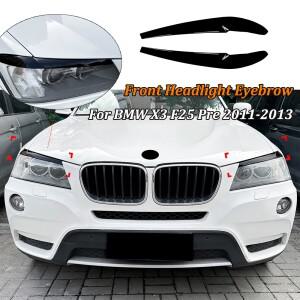[호환품]BMW 호환 X3 F25 Pre 2011-2013 용 광택 검정색 전면 헤드 라이트 눈썹 스포일러 자동차 외관 수정