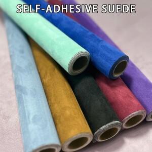 50x140cm 자가 접착 벨벳 랩 패브릭 인조 스웨이드 가죽 자동차 내부  DIY 소파 수리용 탄성 스티커