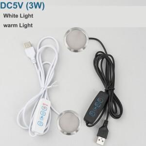 초박형 LED USB 5V 3W 조광 스포트라이트 표면 장착 미니 원형 간단한 천장 조명 전시 캐비닛 램프 8