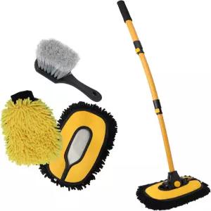 DEPOTA 세차 걸레 세트 롱 핸들 브러시 SUV 트럭 RV 홈 윈도우용 소프트 극세사 청소 도구 - 자동차 소유자