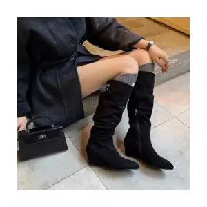 여성 러블리 신발 힐펌프스 웨지힐 폐토풍 스틸레토 웨지 버클힐 라이더부츠 무릎까지 오는 카키색 롱부츠