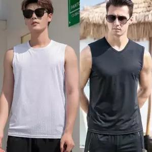 런칭특가 아이스 메쉬 민소매 남성 런닝 쿨티 여름 냉 와365 반팔티