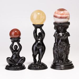 크리스탈 구용 삼중 여신 수지 디스플레이 스탠드 공용 지방 뷰티 홀더 장식 공예품 가정