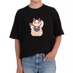 [하프클럽/]비캔버스BECANVAS 32수2합 피그먼트반팔티 손흔드는 일본고양이 인