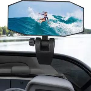 해양 스키 수상 서핑을 위한 보트 미러 백미러 4.7인치 x 12.2인치 초대형 360° 조절 가능 윈드실드/윈도