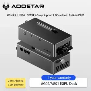 AOOSTAR AG02AG01 EGPU 도크 OCuLink 및 USB4 듀얼 포트 PCIe 4.0 x4 고속 노트북 소형 PC 외장 그래픽 카