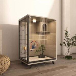 앵무새 놀이터 하우스 새장용품 둥지 용품 원목 버드 옆망 새집 앵무새장 실내 소형