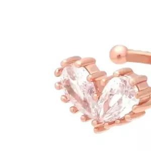 14KGP 이어커브 큐빅 여자이어커프 하트 로즈골드 링 귀찌 이어커프