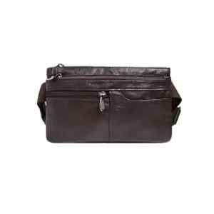 슬림 가죽 힙색 빈티지 보조 가방 브라운