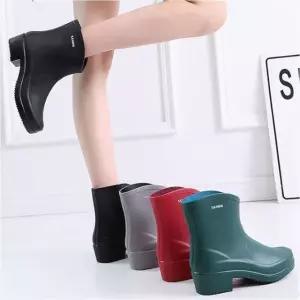 여성 레인부츠 방수장화 통굽 키높이 장화 4컬러 방수 신발 (WFKB9VZ)