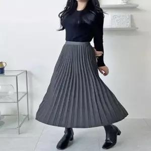 스커트 치마 SK 여성 4컬러 풍성한 맥시 플리츠 주름 롱