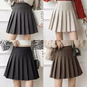 스커트 치마 SK 여성 플리츠 모직 A라인 테니스 미니