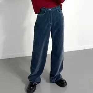 여자 벨벳팬츠 루즈 와이드데님 일자핏 면바지