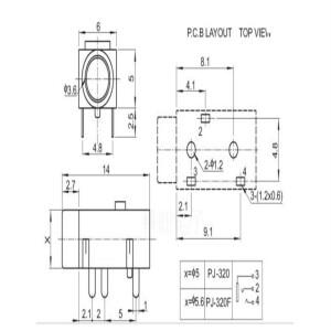 10Pcs 헤드폰 소켓 PJ320B 직경 3.5mm 플러그인 오디오