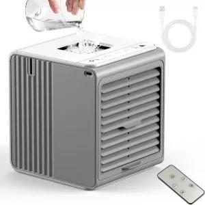 휴대용 미니 에어컨 BIESQYA 3-in-1 개인 소형 쿨러 3단 USB 전원 책상 선풍기 방 사무실 캠핑카용 스왐프