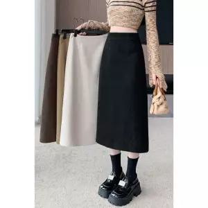 여자스커트 롱스커트 골덴 스커트 중기장 가을 겨울 일자 힙업 A라인 원템4