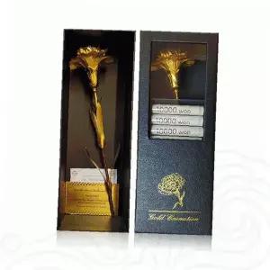 골드 용돈박스 어버이날 스승의날 감사 선물 브로치 꽃 조화 케이스 기념품 답례품 황금 꽃다발