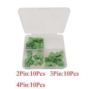 KF128 2.54mm 미니 PCB 나사식 단자대 커넥터 2P 10P (26-18AWG 케이블용) 1박스