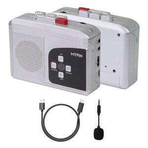 휴대용 스테레오 워크맨 카세트 레코더 플레이어, USB 플래시 드라이브를 통해 카세트를 MP3로 변환, 내장된 클리어 스피커 및 이어폰 잭, 마이크 녹음을 테이프로 지원합니다