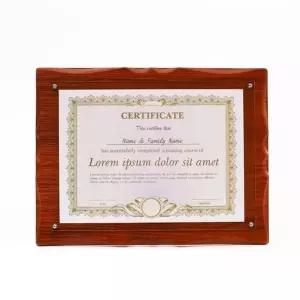 상장액자 탁상액자 벽걸이겸용 사진액자 A4 브라운 (KYR-WAC9B96)