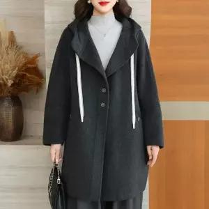 여자점퍼 집업 야구 항공 추동 캐주얼 후드 모직 코트 하프기장 아우터 슬림핏 더블 원템4