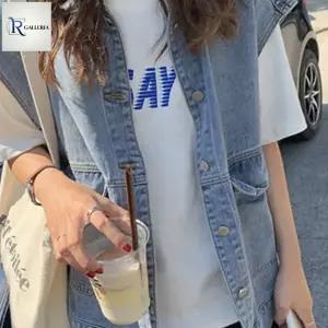 데님베스트 가볍게걸치는조끼 여성데님조끼 캐주얼아우터 @1+1옵션 2배수량배송