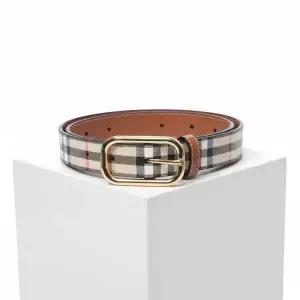 [버버리]checkered leather belt 8066059 체크 레더 벨트 820015