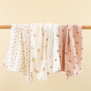무라식 80X65cm 모슬린 사각형 아기 Swaddle 담요 신생아 기저귀 침구 면화 유모차 액세서리 유아 낮잠 커