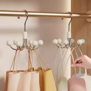 행거 옷걸이 여행 후크 모자걸이 도어 멀티 벽걸이 옷장정리 무타공 문어발 회전 6개 벨트걸이