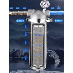 스텐 필터 대용량 4분 수도 여과 배수용 클램프 모래 수도관 표준세트