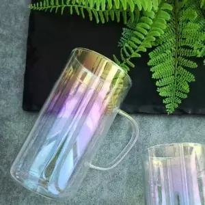 [골드스마일]오로라글라스 700ml 홀로그램컵 커피잔 R 내열 예쁜머