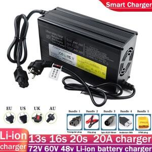 알루미늄 쉘 LCD 고전력 20S 16S 13S 72V 48V 60V 20A  충전과  84V 54.6V 리튬 배터리 충전기