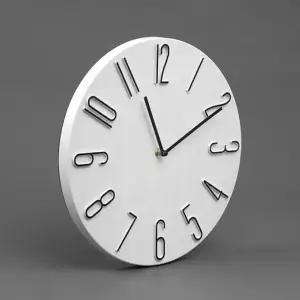 북유럽 무소음 벽시계(화이트)원형 모던 사무실벽시계 (KYR-WFC90FF)