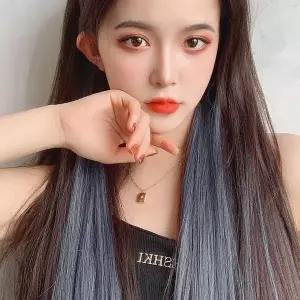 [하프클럽/]브릿지 애쉬블루 머리 사각 헤어피스 6개